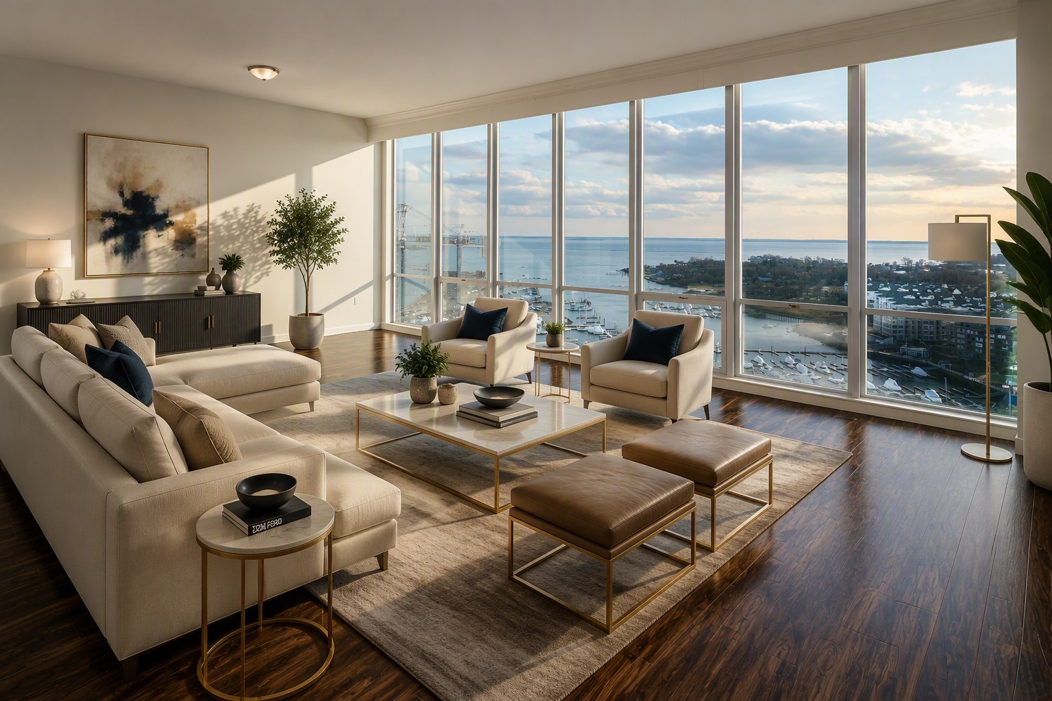 water view of the penthouse at beacon harbor point in stamford, ct